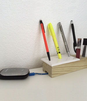 Idea for pencil holder with a kicker